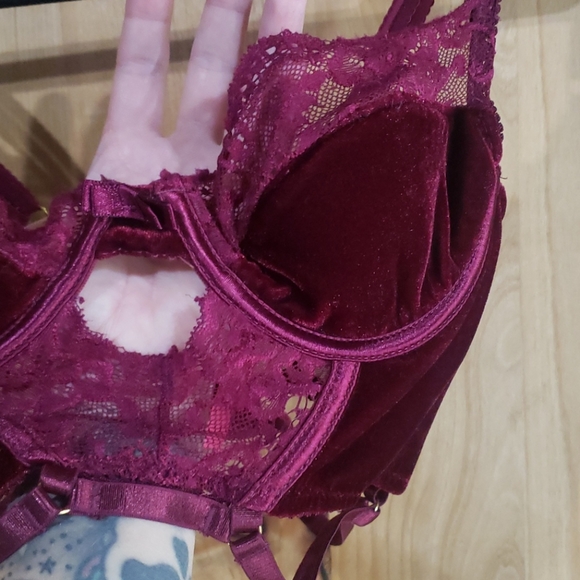 SEVEN 'TIL MIDNIGHT velvet & lace LONGLINE BUSTIER - Picture 6 of 6